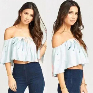 Show Me Your Mumu Heidi Ruffle Crop Top Size XS